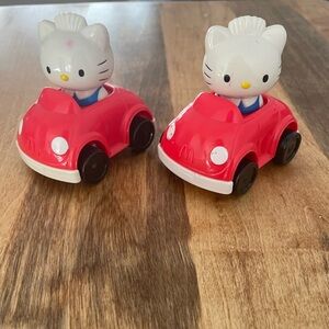 Set of 2 Hello Kitty Pink and White Toy Cars
